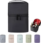 Toiletry bag is of good quality.The thickened nylon fabric of the outer bag body is not only waterproof, but also very stiff throughout.Travel makeup bag has metal zippers,very sturdy and smooth.